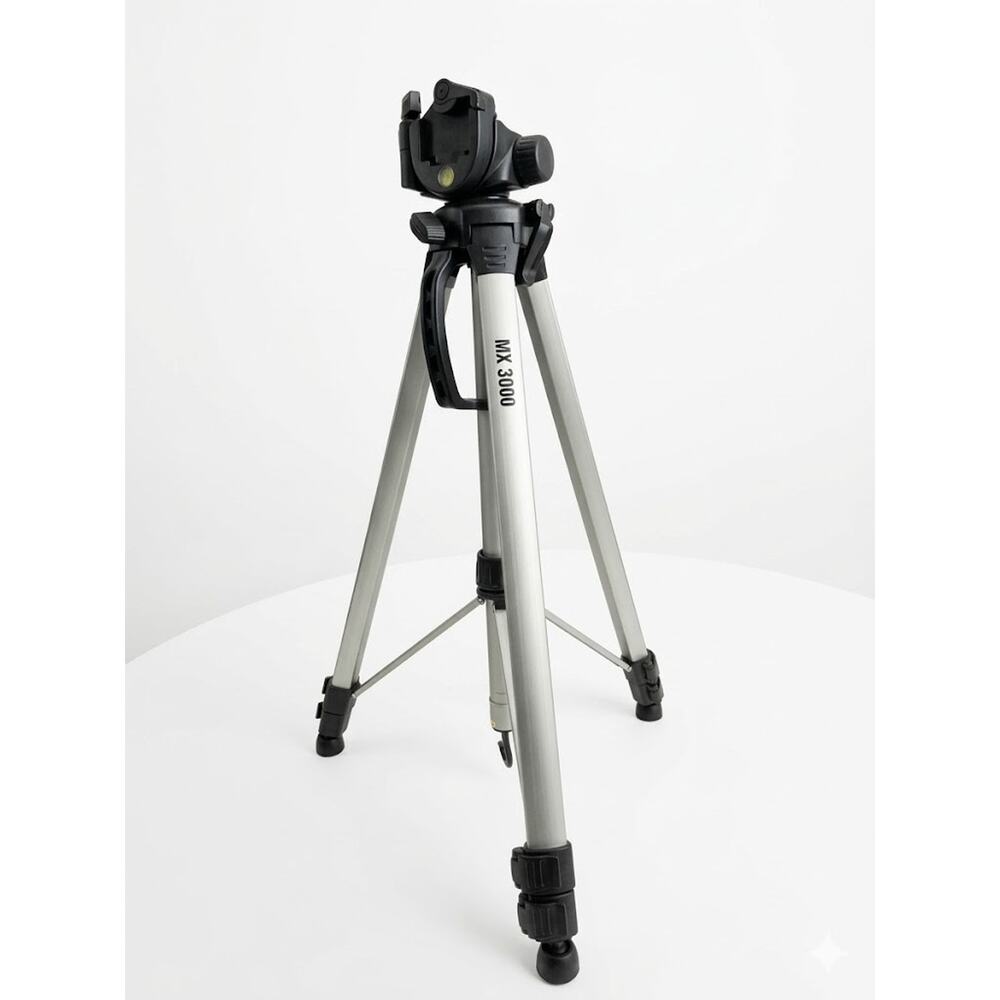 MX 3000 Aluminum Camera & Video Tripod – Lightweight & Adjustable with 3-Way Pan